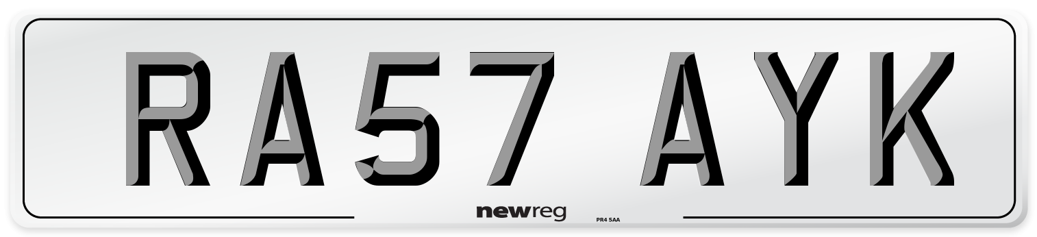 RA57 AYK Number Plate from New Reg